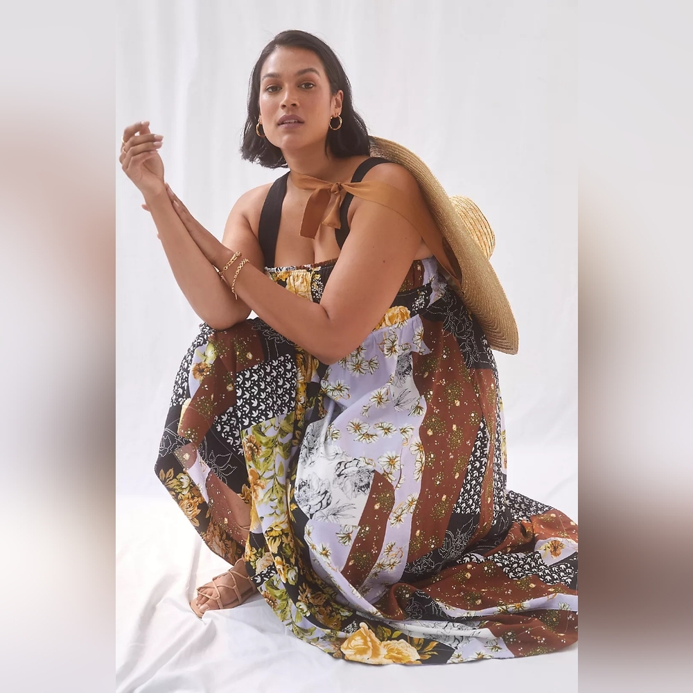 NWT Anthropologie Maeve Bohemian Floral Patchwork Maxi. Large. $170 - Picture 5 of 11